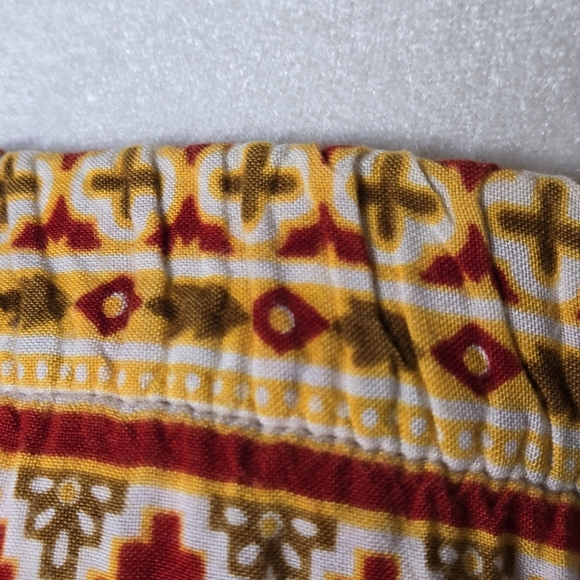 Blu Moon Boho Southwestern Aztec Resort Vacation Tiered Pull-On Maxi Skirt 2 (S) - Picture 6 of 10